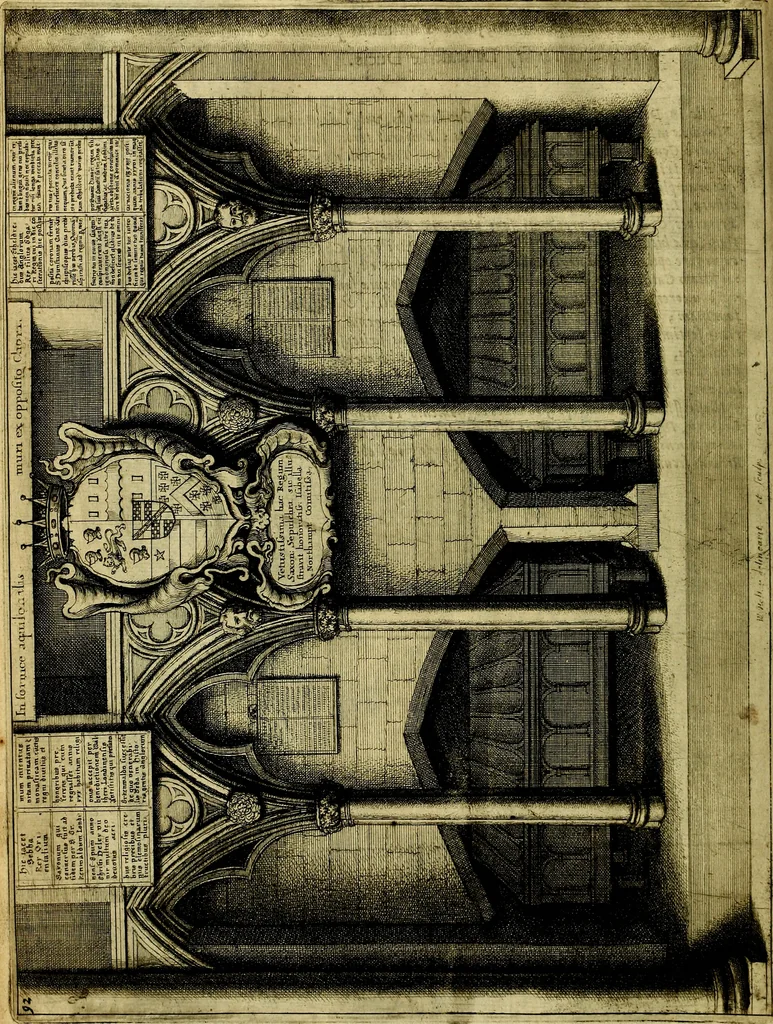 An illustration from The history of St. Pauls cathedral in London, from its foundation untill these times: extracted out of originall charters. records. leiger books, and other manuscripts. Beautified with sundry prospects of the church, figures of tombes, and monuments, 1658, leaf 113