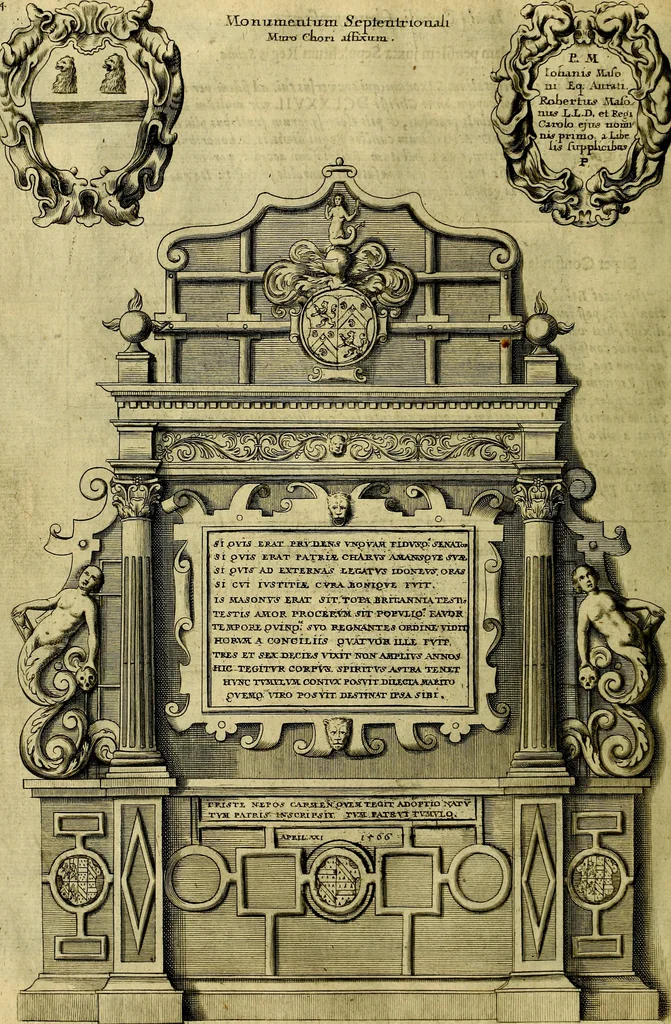 An illustration from The history of St. Pauls cathedral in London, from its foundation untill these times: extracted out of originall charters. records. leiger books, and other manuscripts. Beautified with sundry prospects of the church, figures of tombes, and monuments, 1658, leaf 115