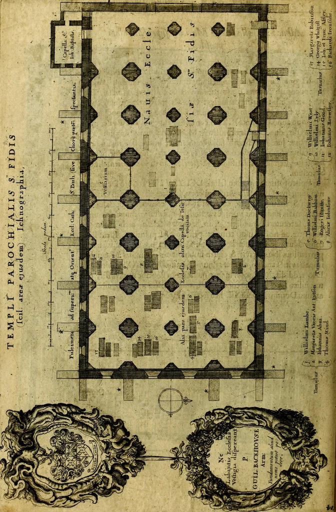 An illustration from The history of St. Pauls cathedral in London, from its foundation untill these times: extracted out of originall charters. records. leiger books, and other manuscripts. Beautified with sundry prospects of the church, figures of tombes, and monuments, 1658, leaf 135
