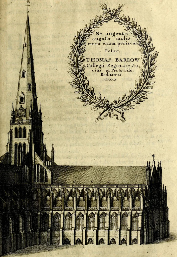 An illustration from The history of St. Pauls cathedral in London, from its foundation untill these times: extracted out of originall charters. records. leiger books, and other manuscripts. Beautified with sundry prospects of the church, figures of tombes, and monuments, 1658, leaf 160