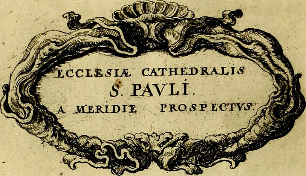 An illustration from The history of St. Pauls cathedral in London, from its foundation untill these times: extracted out of originall charters. records. leiger books, and other manuscripts. Beautified with sundry prospects of the church, figures of tombes, and monuments, 1658, leaf 175
