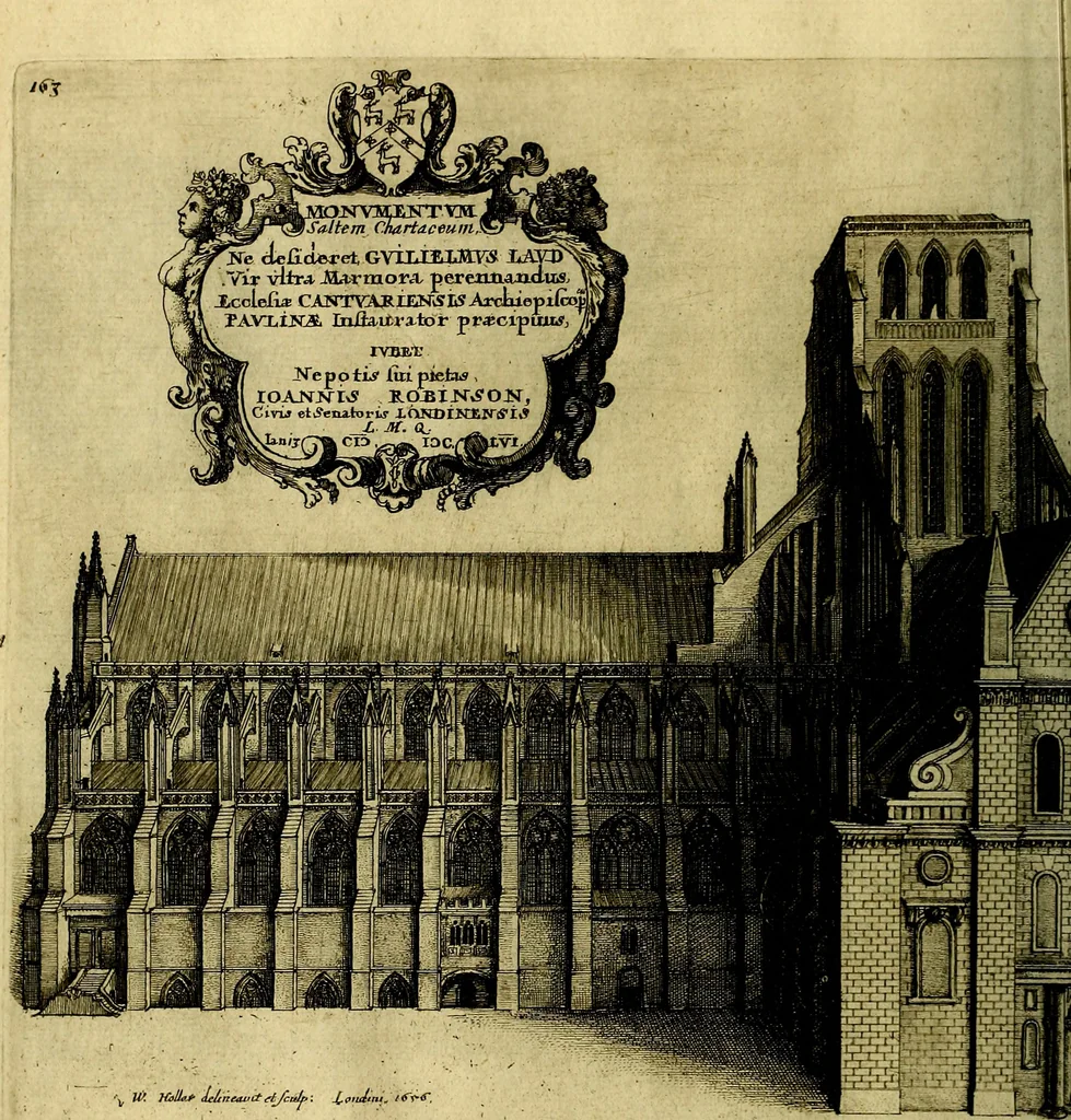 An illustration from The history of St. Pauls cathedral in London, from its foundation untill these times: extracted out of originall charters. records. leiger books, and other manuscripts. Beautified with sundry prospects of the church, figures of tombes, and monuments, 1658, leaf 179