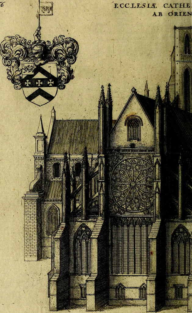 An illustration from The history of St. Pauls cathedral in London, from its foundation untill these times: extracted out of originall charters. records. leiger books, and other manuscripts. Beautified with sundry prospects of the church, figures of tombes, and monuments, 1658, leaf 189