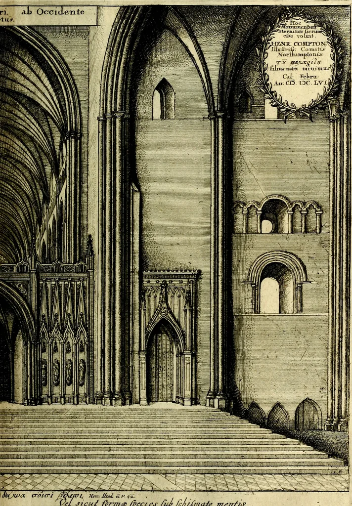 An illustration from The history of St. Pauls cathedral in London, from its foundation untill these times: extracted out of originall charters. records. leiger books, and other manuscripts. Beautified with sundry prospects of the church, figures of tombes, and monuments, 1658, leaf 196