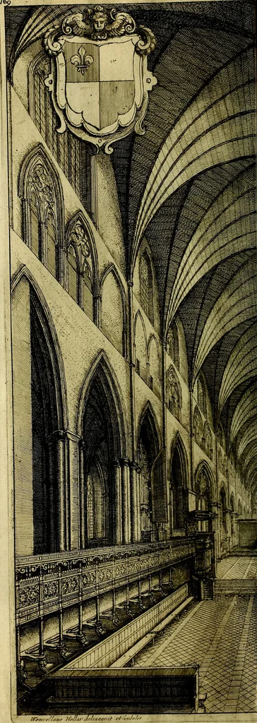 An illustration from The history of St. Pauls cathedral in London, from its foundation untill these times: extracted out of originall charters. records. leiger books, and other manuscripts. Beautified with sundry prospects of the church, figures of tombes, and monuments, 1658, leaf 199