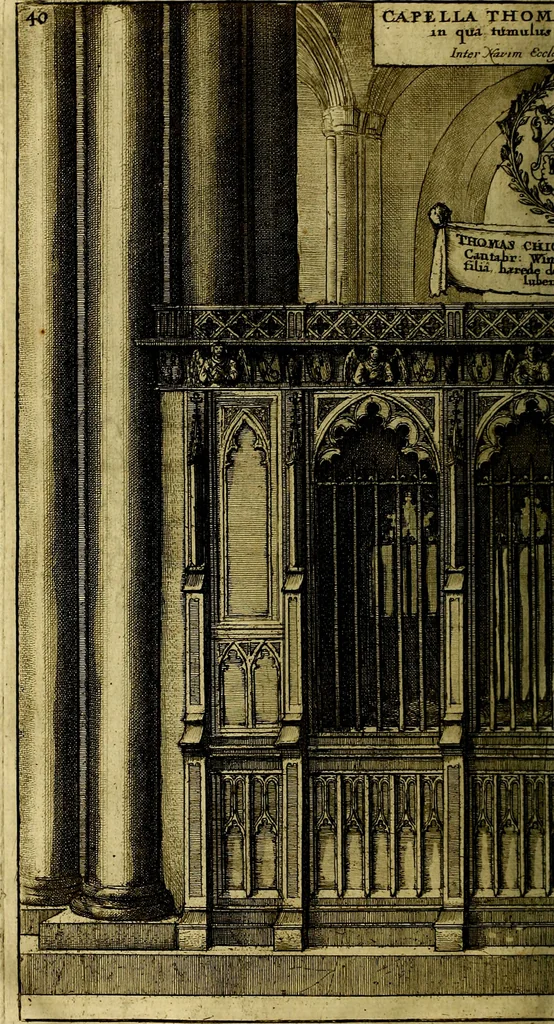 An illustration from The history of St. Pauls cathedral in London, from its foundation untill these times: extracted out of originall charters. records. leiger books, and other manuscripts. Beautified with sundry prospects of the church, figures of tombes, and monuments, 1658, leaf 59