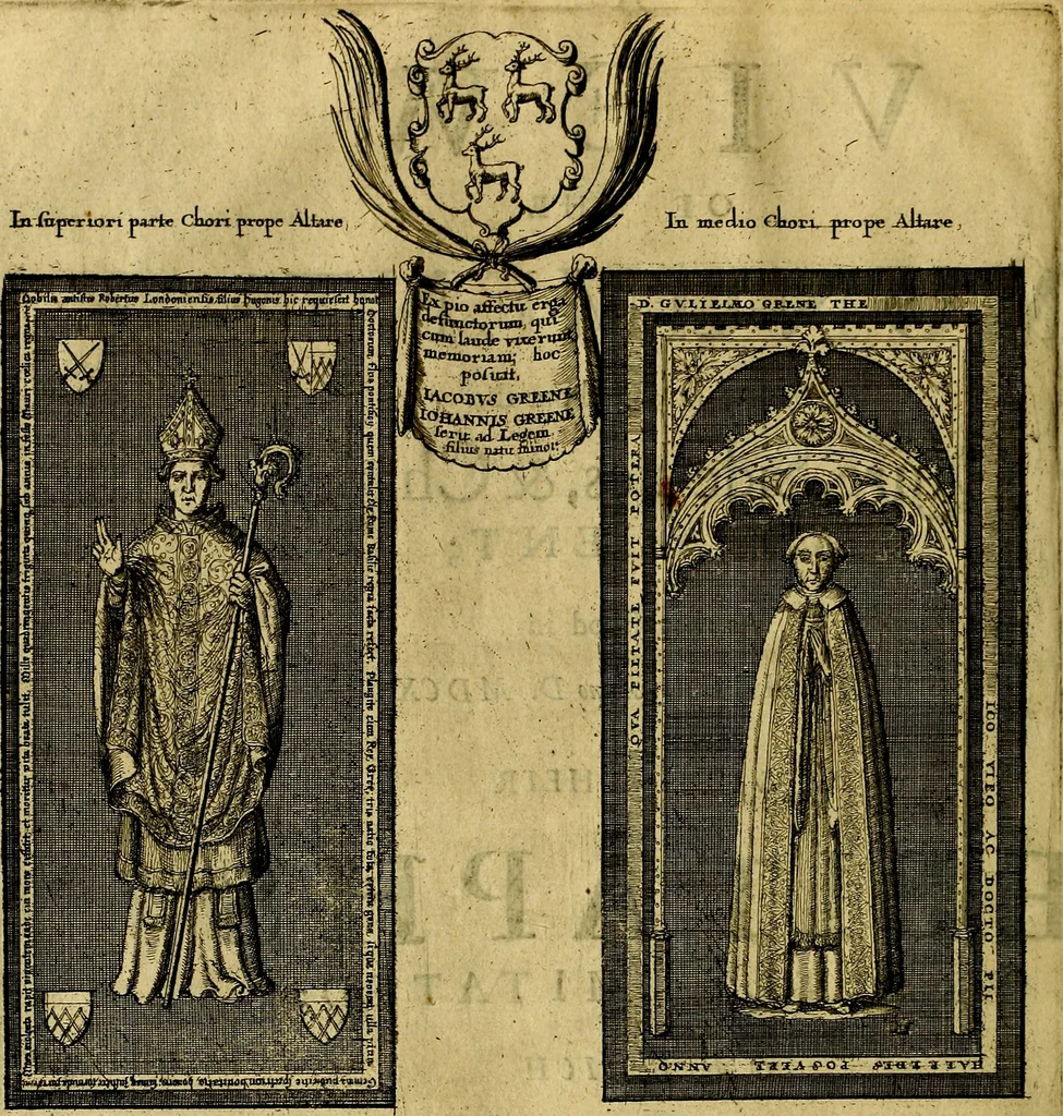An illustration from The history of St. Pauls cathedral in London, from its foundation untill these times: extracted out of originall charters. records. leiger books, and other manuscripts. Beautified with sundry prospects of the church, figures of tombes, and monuments, 1658, leaf 81