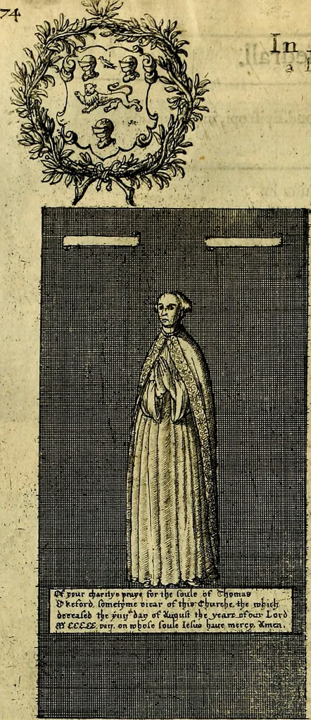 An illustration from The history of St. Pauls cathedral in London, from its foundation untill these times: extracted out of originall charters. records. leiger books, and other manuscripts. Beautified with sundry prospects of the church, figures of tombes, and monuments, 1658, leaf 95