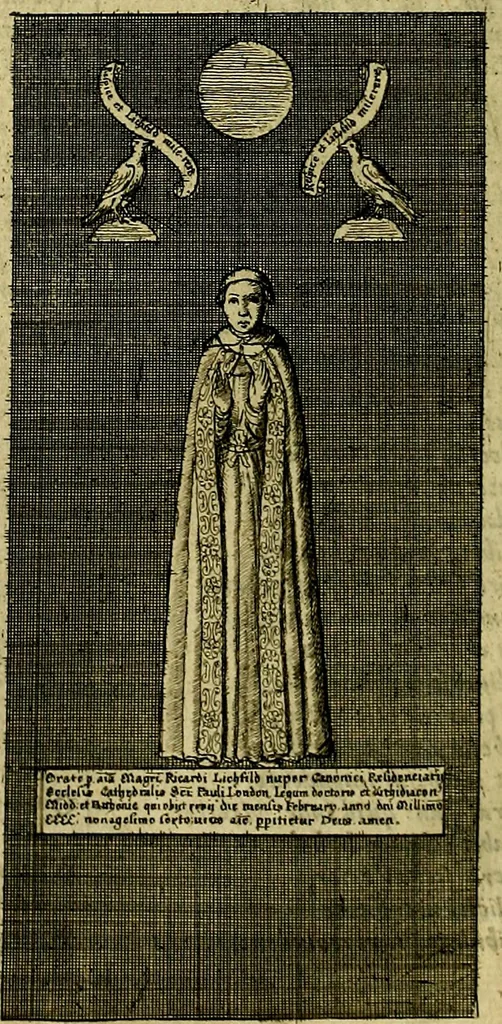 An illustration from The history of St. Pauls cathedral in London, from its foundation untill these times: extracted out of originall charters. records. leiger books, and other manuscripts. Beautified with sundry prospects of the church, figures of tombes, and monuments, 1658, leaf 95