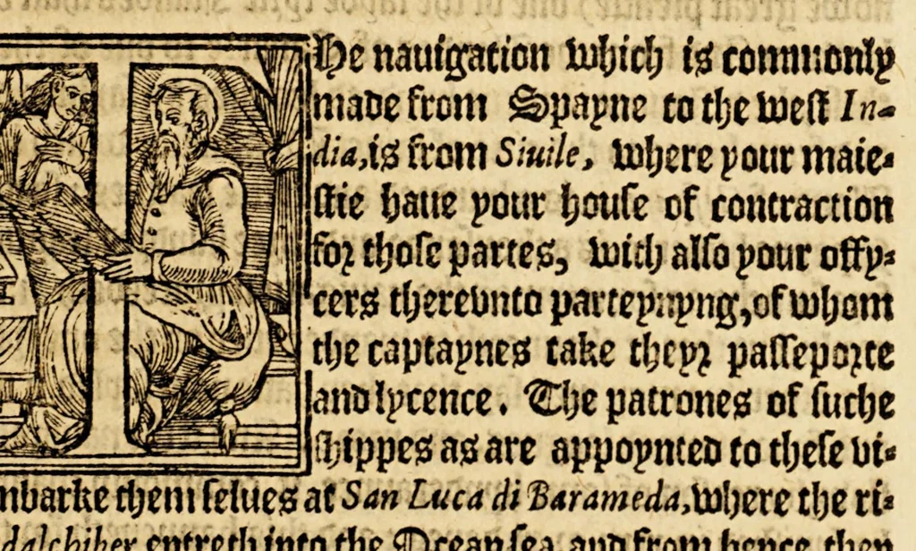 An illustration from The history of trauayle in the VVest and East Indies, and other countreys lying eyther way, towardes the fruitfull and ryche Moluccaes. : ... VVith a discourse of the Northwest passage., 1577, leaf 399