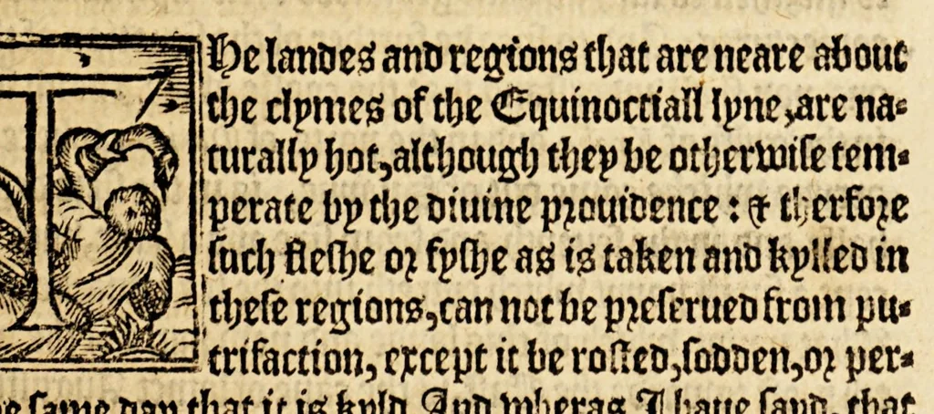 An illustration from The history of trauayle in the VVest and East Indies, and other countreys lying eyther way, towardes the fruitfull and ryche Moluccaes. : ... VVith a discourse of the Northwest passage., 1577, leaf 415