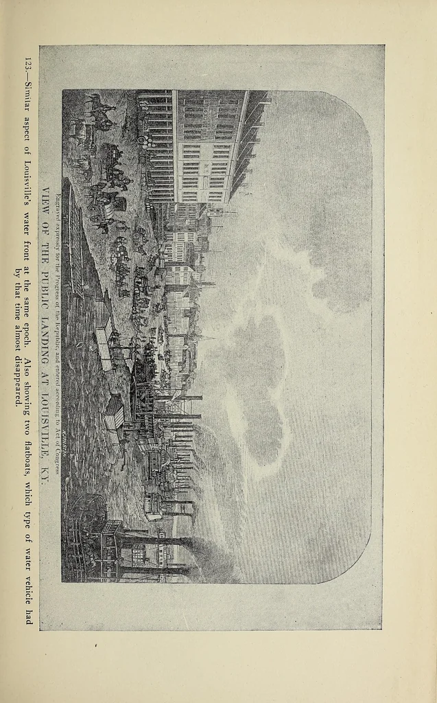 An illustration from A history of travel in America : showing the development of travel and transportation from the crude methods of the canoe and the dog-sled to the highly organized railway systems of the present, together with a narrative of the human experiences and changing social conditions that accompanied this economic conquest of the continent, 1915, leaf 79