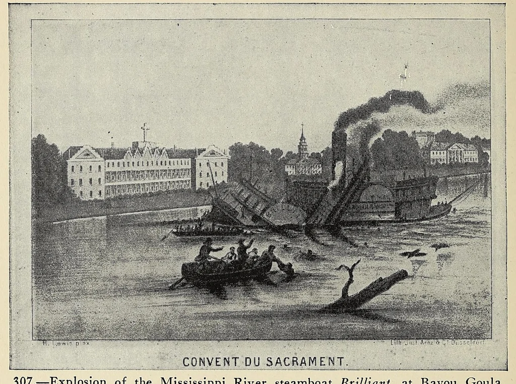 An illustration from A history of travel in America : showing the development of travel and transportation from the crude methods of the canoe and the dog-sled to the highly organized railway systems of the present, together with a narrative of the human experiences and changing social conditions that accompanied this economic conquest of the continent, 1915, leaf 322