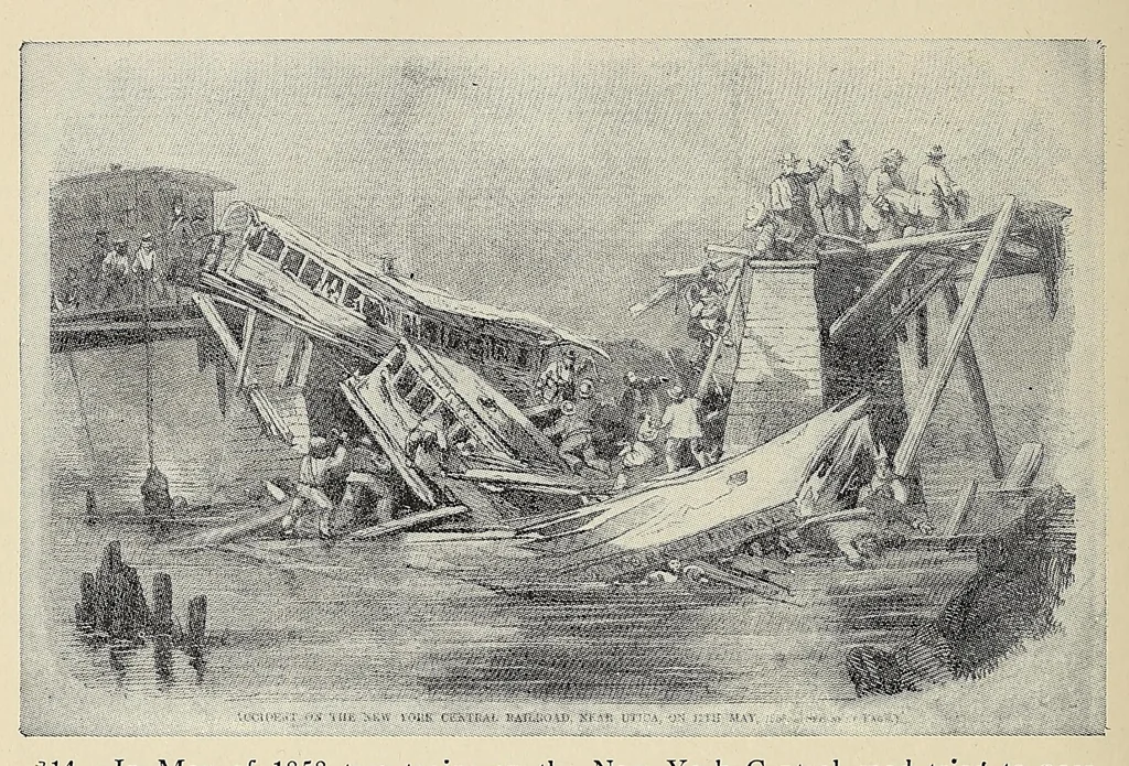 An illustration from A history of travel in America : showing the development of travel and transportation from the crude methods of the canoe and the dog-sled to the highly organized railway systems of the present, together with a narrative of the human experiences and changing social conditions that accompanied this economic conquest of the continent, 1915, leaf 340