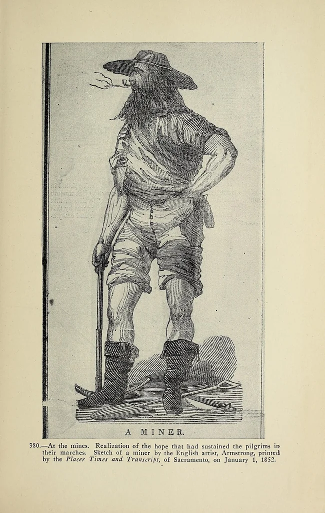 An illustration from A history of travel in America : showing the development of travel and transportation from the crude methods of the canoe and the dog-sled to the highly organized railway systems of the present, together with a narrative of the human experiences and changing social conditions that accompanied this economic conquest of the continent, 1915, leaf 191