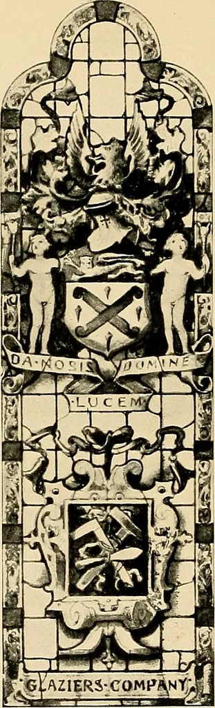 An illustration from History of the Worshipful Company of Glaziers of the City of London, otherwise the Company of Glaziers and Painters of Glass, 1918, leaf 119