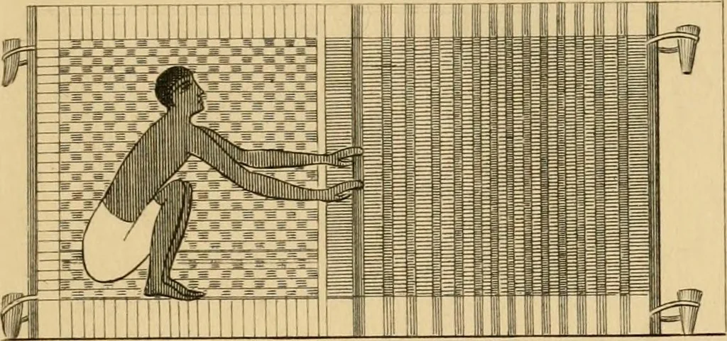 An illustration from History of the worsted manufacture in England, from the earliest times; with introductory notices of the manufacture among the ancient nations, and during the middle ages, 1857, leaf 34