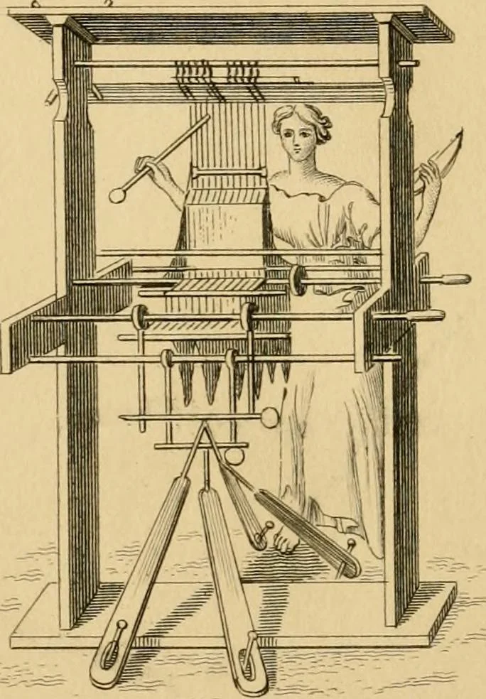 An illustration from History of the worsted manufacture in England, from the earliest times; with introductory notices of the manufacture among the ancient nations, and during the middle ages, 1857, leaf 34