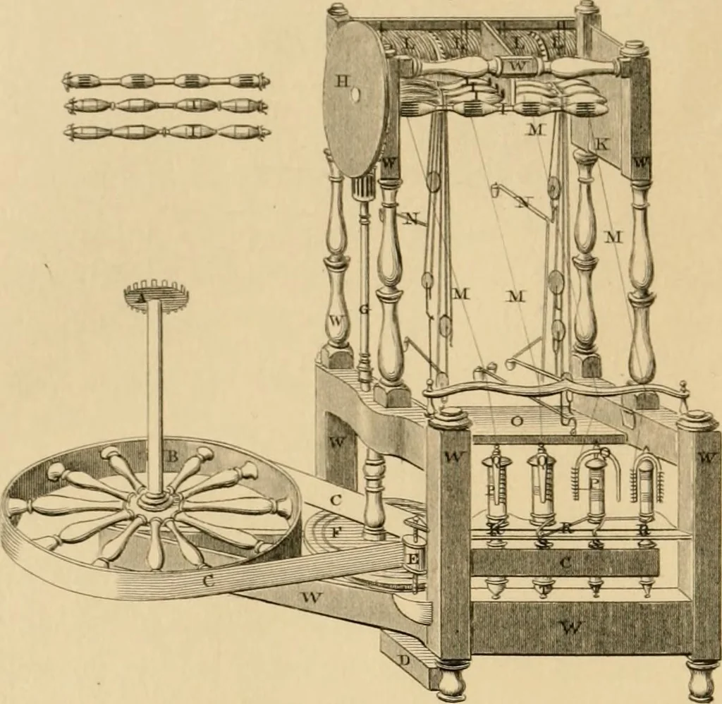 An illustration from History of the worsted manufacture in England, from the earliest times; with introductory notices of the manufacture among the ancient nations, and during the middle ages, 1857, leaf 367