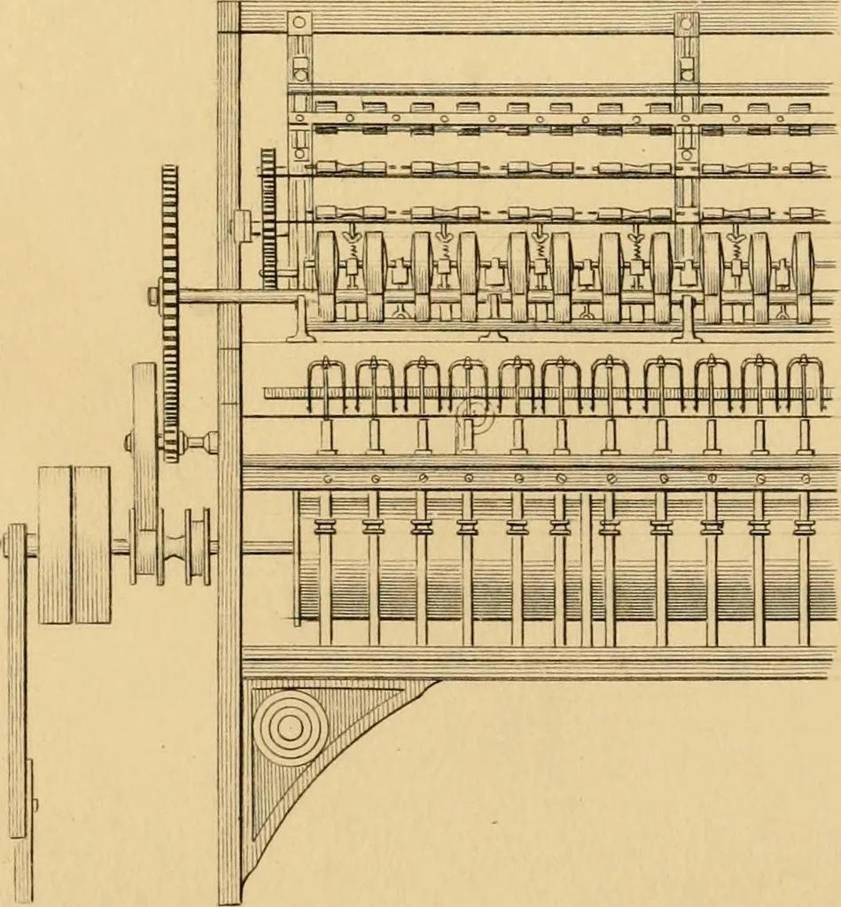 An illustration from History of the worsted manufacture in England, from the earliest times; with introductory notices of the manufacture among the ancient nations, and during the middle ages, 1857, leaf 606