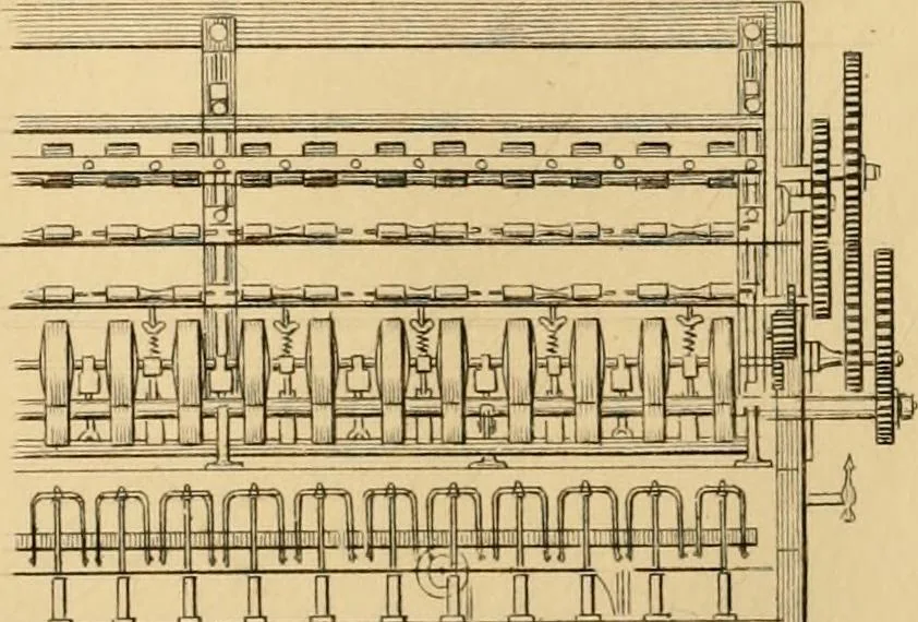 An illustration from History of the worsted manufacture in England, from the earliest times; with introductory notices of the manufacture among the ancient nations, and during the middle ages, 1857, leaf 606