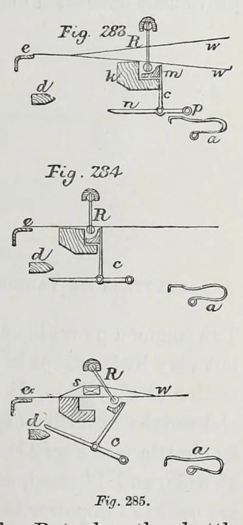 An illustration from The history and principles of weaving by hand and by power : reprinted, with considerable additions, from "Engineering," with a chapter on lace-making machinery, reprinted from the "Journal of the Society of Arts", 1878, leaf 283