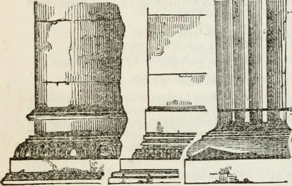 An illustration from The history and rudiments of architecture; embracing, I. The orders of architecture; II. Architectural styles of various countries; III. The nature and principles of design in architecture; and, IV. An accurate and complete glossary of architectural terms .., 1853, leaf 191