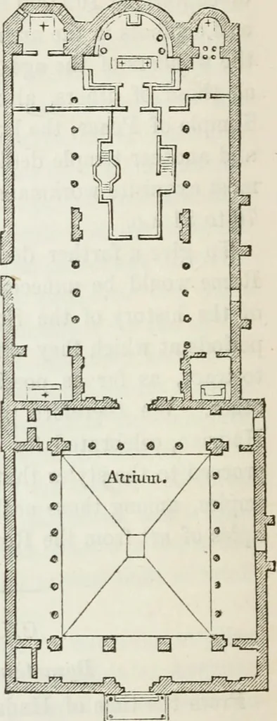 An illustration from The history and rudiments of architecture; embracing, I. The orders of architecture; II. Architectural styles of various countries; III. The nature and principles of design in architecture; and, IV. An accurate and complete glossary of architectural terms .., 1853, leaf 77