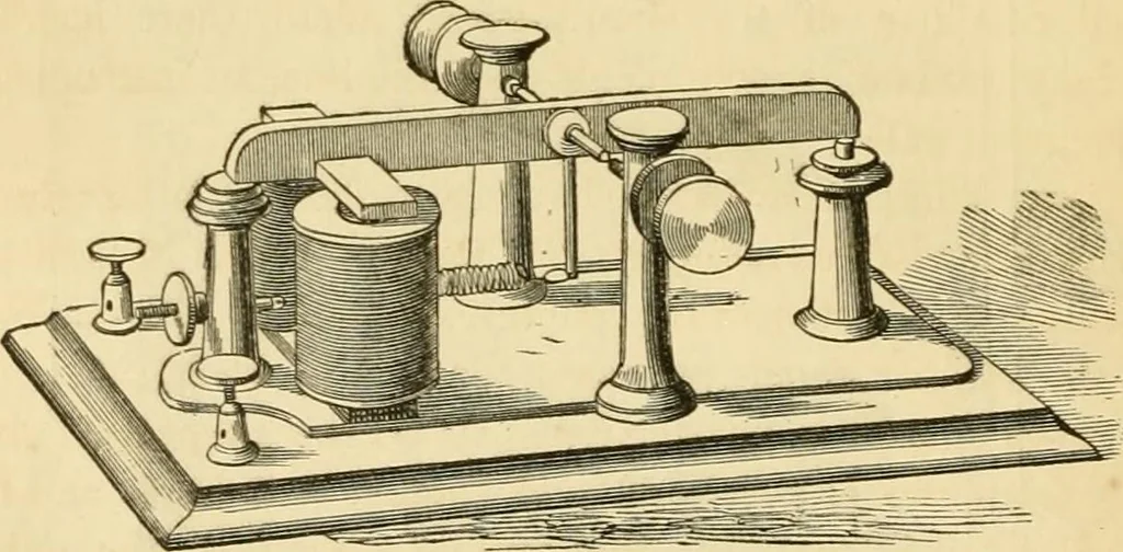 An illustration from History, theory, and practice of the electric telegraph, 1866, leaf 111