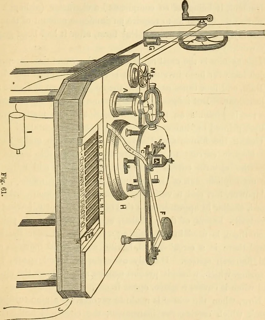 An illustration from History, theory, and practice of the electric telegraph, 1866, leaf 130