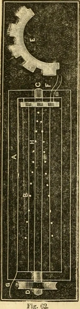 An illustration from History, theory, and practice of the electric telegraph, 1866, leaf 135