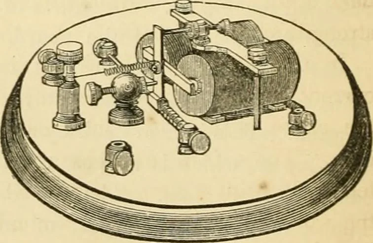 An illustration from History, theory, and practice of the electric telegraph, 1866, leaf 149