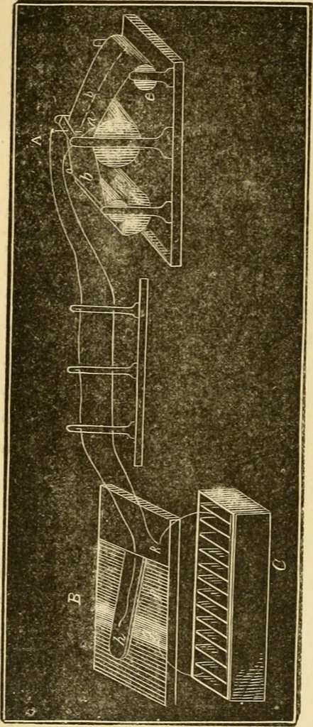 An illustration from History, theory, and practice of the electric telegraph, 1866, leaf 411