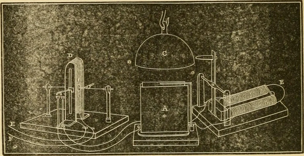 An illustration from History, theory, and practice of the electric telegraph, 1866, leaf 433