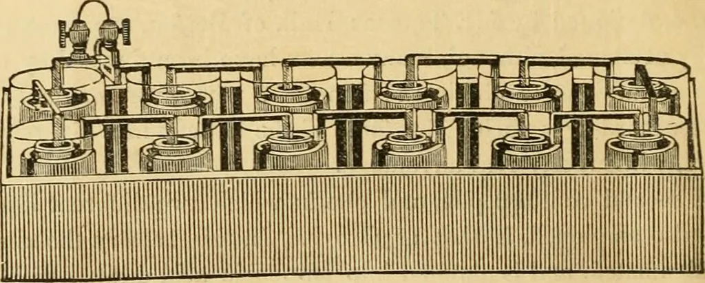 An illustration from History, theory, and practice of the electric telegraph, 1866, leaf 47