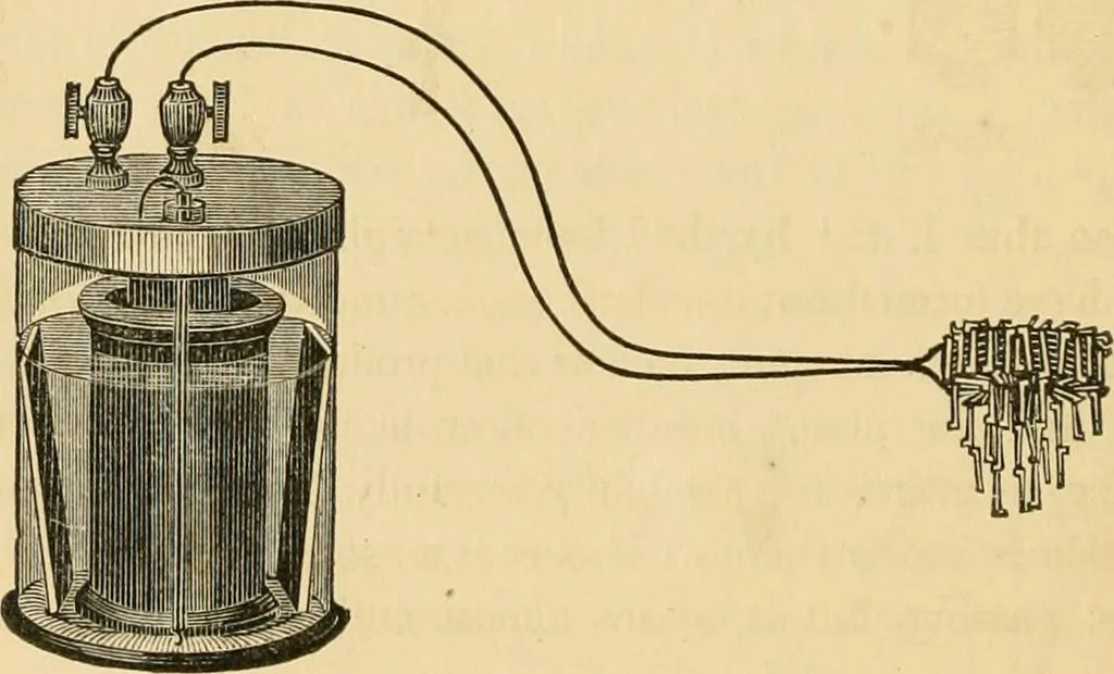 An illustration from History, theory, and practice of the electric telegraph, 1866, leaf 61