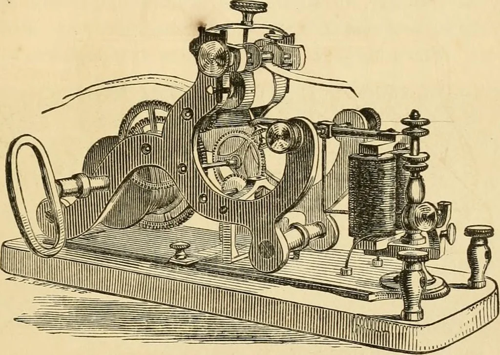 An illustration from History, theory, and practice of the electric telegraph, 1866, leaf 94