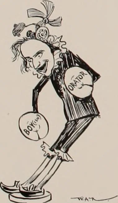 An illustration from Hits at politics : a series of cartoons / by W.A. Rogers., 1899, leaf 117