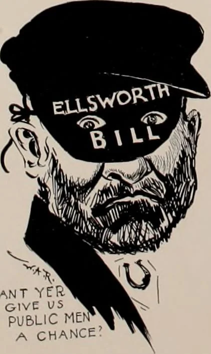 An illustration from Hits at politics : a series of cartoons / by W.A. Rogers., 1899, leaf 135