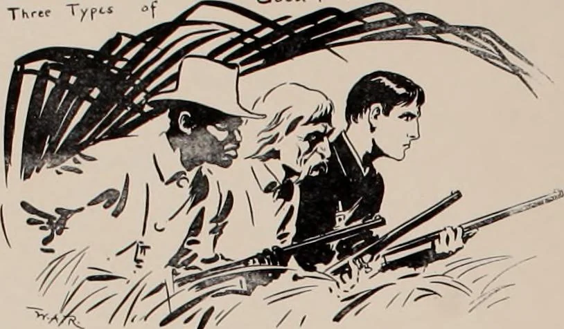 An illustration from Hits at politics : a series of cartoons / by W.A. Rogers., 1899, leaf 147