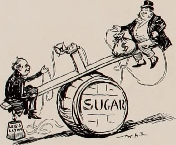 An illustration from Hits at politics : a series of cartoons / by W.A. Rogers., 1899, leaf 25