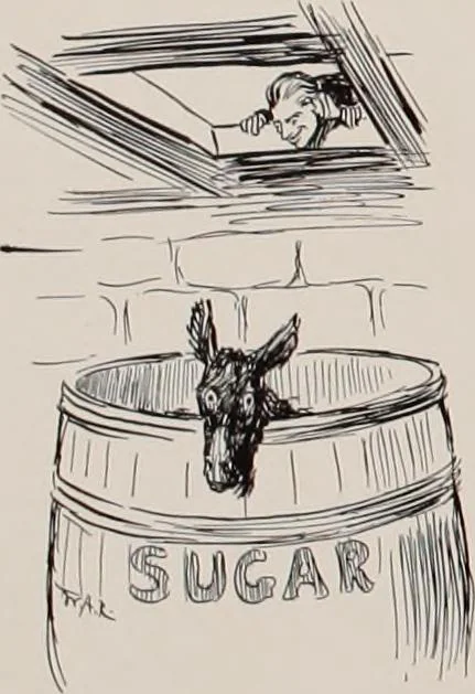 An illustration from Hits at politics : a series of cartoons / by W.A. Rogers., 1899, leaf 33