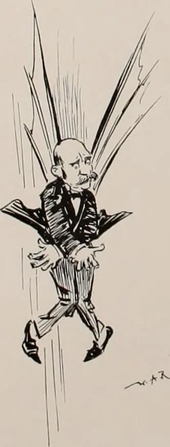 An illustration from Hits at politics : a series of cartoons / by W.A. Rogers., 1899, leaf 37