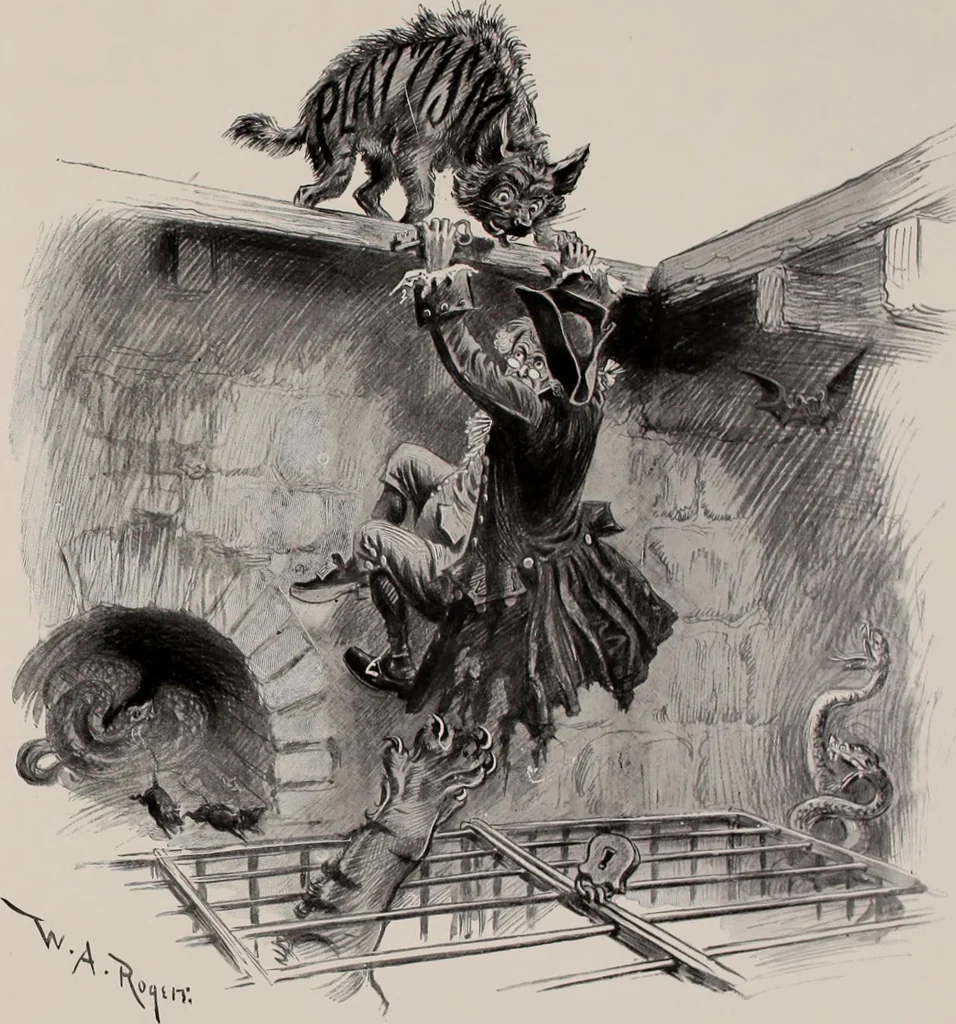 An illustration from Hits at politics : a series of cartoons / by W.A. Rogers., 1899, leaf 46
