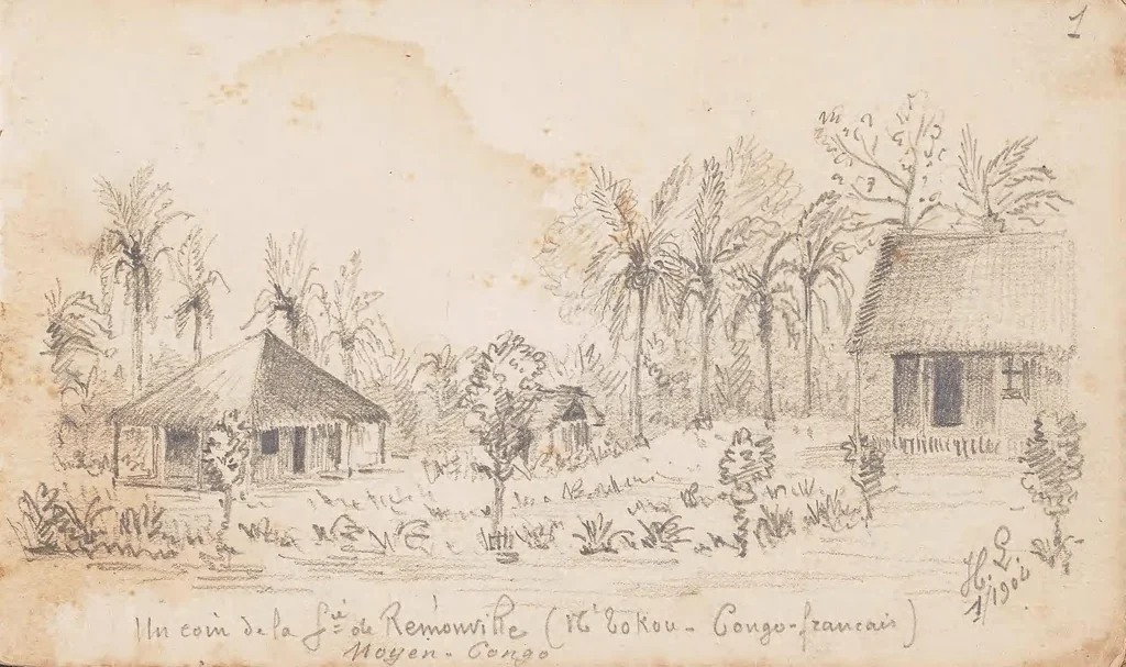 An illustration from H. Letrillard St. Elme, garde principal de la Garde indigene congo-francais : sketchbook 1904-1905, 1904, leaf 5