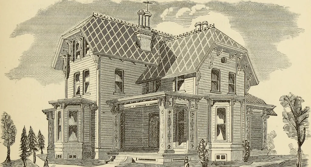 An illustration from Hobbs's architecture: containing designs and ground plans for villas, cottages and other edifices, both suburban and rural, adapted to the United States. With rules for criticism, and introduction, 1876, leaf 112