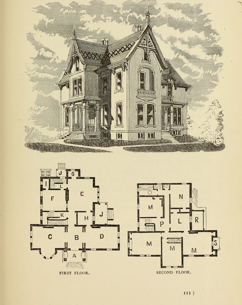 An illustration from Hobbs's architecture: containing designs and ground plans for villas, cottages and other edifices, both suburban and rural, adapted to the United States. With rules for criticism, and introduction, 1876, leaf 116