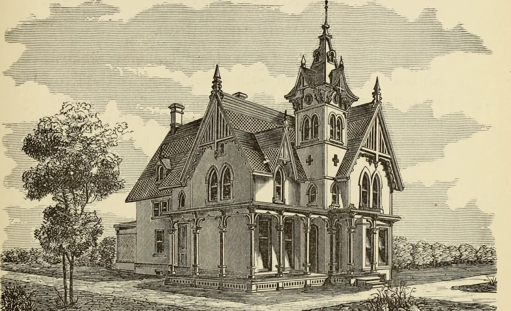 An illustration from Hobbs's architecture: containing designs and ground plans for villas, cottages and other edifices, both suburban and rural, adapted to the United States. With rules for criticism, and introduction, 1876, leaf 120