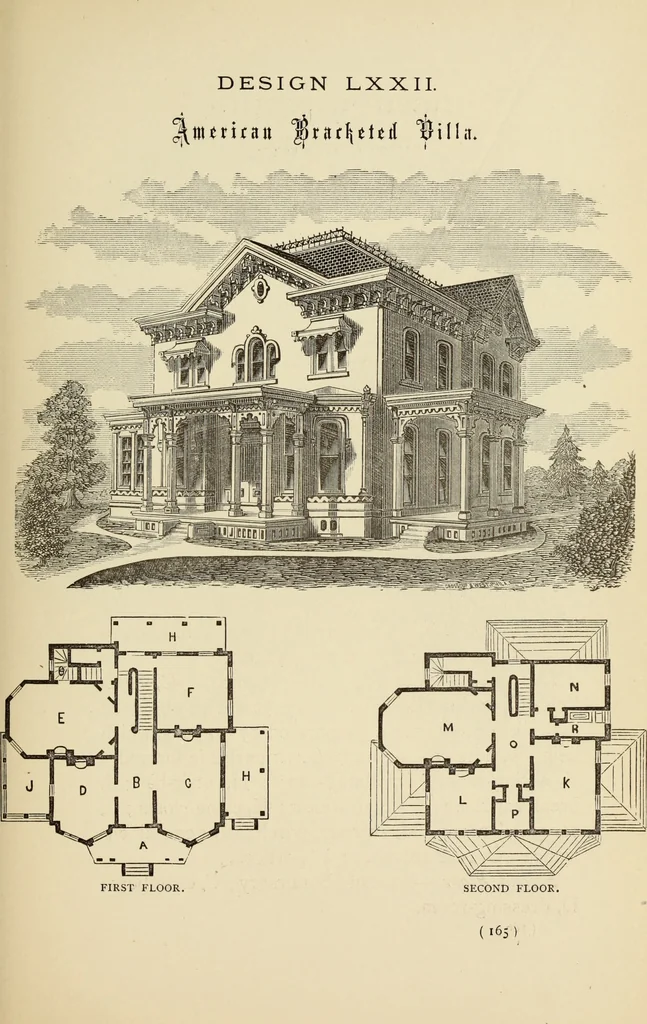 An illustration from Hobbs's architecture: containing designs and ground plans for villas, cottages and other edifices, both suburban and rural, adapted to the United States. With rules for criticism, and introduction, 1876, leaf 170