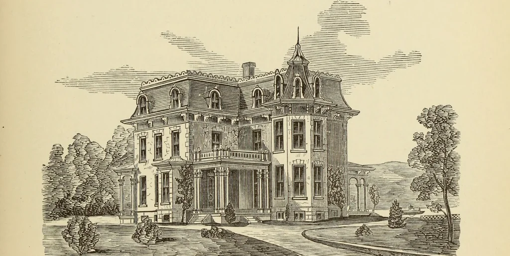 An illustration from Hobbs's architecture: containing designs and ground plans for villas, cottages and other edifices, both suburban and rural, adapted to the United States. With rules for criticism, and introduction, 1876, leaf 186